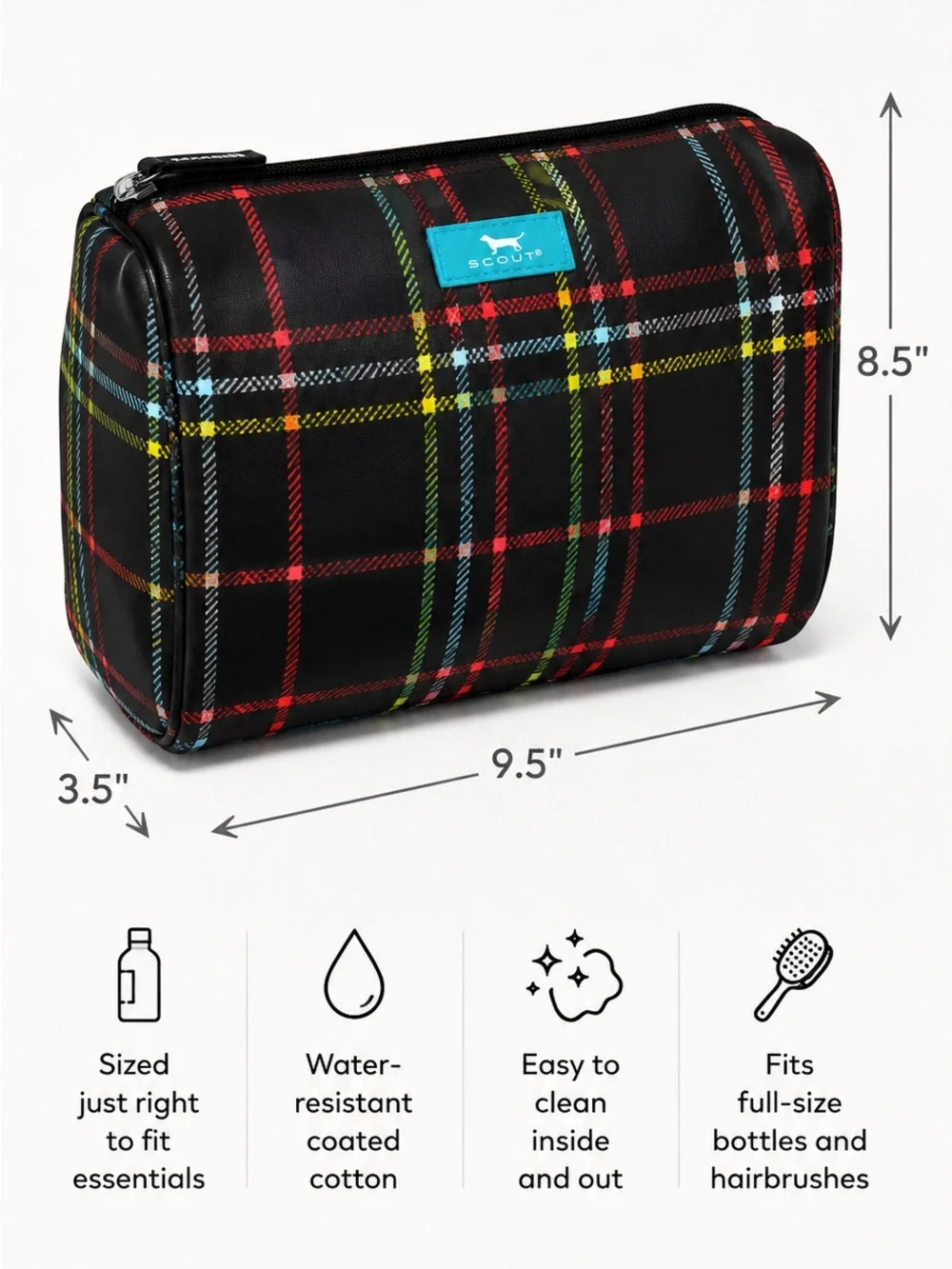 NWT SCOUT Packin’ Heat Makeup Bag SCOUTlander Plaid Travel Cosmetic Case